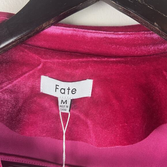 NWT Fate Tiff Velvet Pink Moto Jacket Size M - Picture 4 of 7